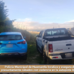 Policía Municipal de Huamantla localiza y asegura dos vehículos presuntamente robados con violencia en la autopista Amozoc–Perote.