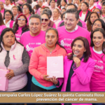 Acompaña Carlos López Suárez la quinta Caminata Rosa para fortalecer la prevención del cáncer de mama.