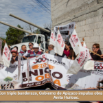 Con triple banderazo, Gobierno de Apizaco impulsa obra pública en Santa Anita Huiloac.