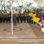 Gobernadora reconoce talento de estudiantes en primer concurso de Marching Band del COBAT.