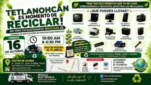 Cambiarán aparatos electrónicos viejos por árboles en Tetlanohcan este 16 de octubre.