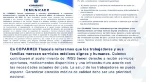 COPARMEX Tlaxcala denuncia deficiencias en el IMSS y exige garantizar medicamentos y atención médica digna.